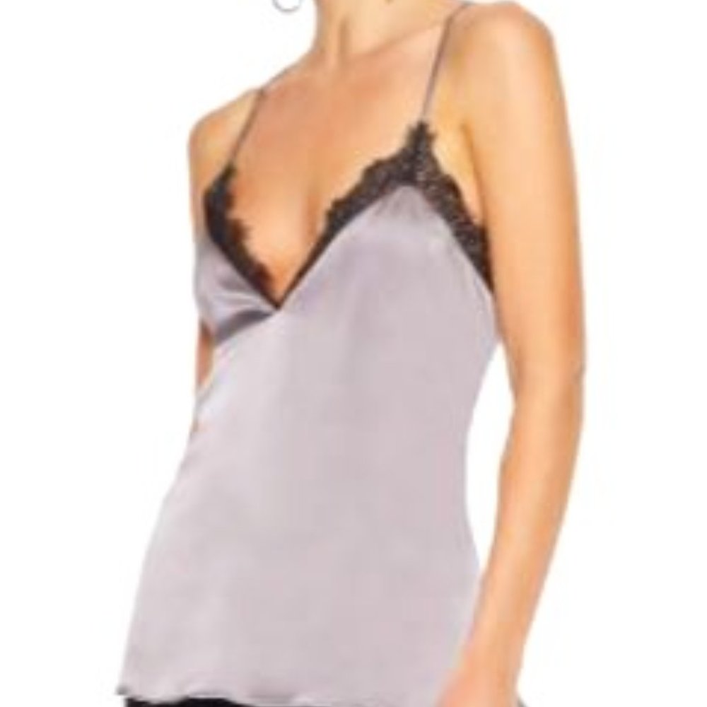 Cami NYC Cecilie  Drop Back Lace-trim Silk Tank
